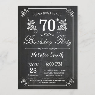 Invitation du 70e anniversaire Plancher floral