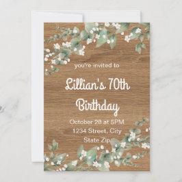 Invitation du 70e anniversaire - Verdure rustique
