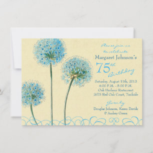 Invitation du 75e anniversaire Floral Vintage bl