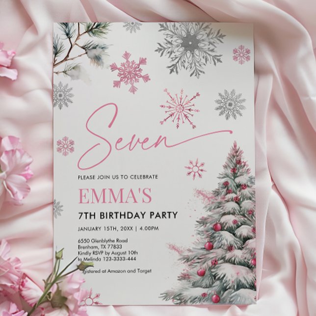 Invitation du 7e anniversaire, Hiver 7e anniversai (Créateur téléchargé)