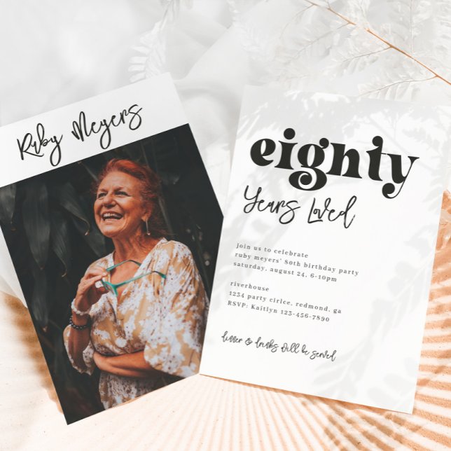 Invitation du 80e anniversaire | Photo 80e anniver (Créateur téléchargé)