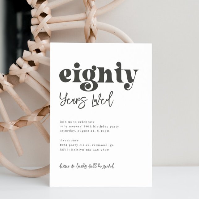 Invitation du 80e anniversaire | Simple 80e annive (Créateur téléchargé)