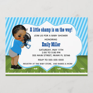 Invitation du baby shower américain de football