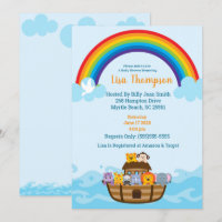 Invitation du Baby shower arc-en-ciel de Noah