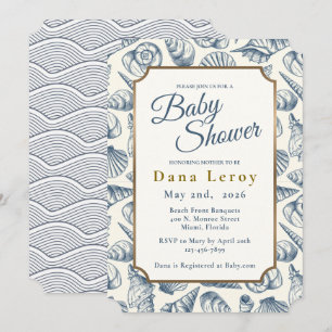 Invitation du Baby shower Beach Seashell