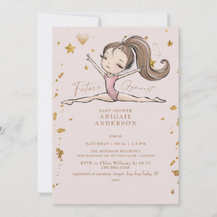 Invitation du Baby shower Blush de Gymnaste Future