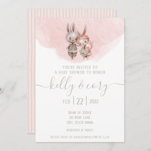 Invitation du Baby shower Bunny