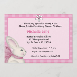 Invitation du Baby shower Bunny