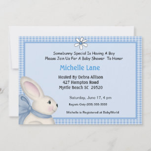 Invitation du Baby shower Bunny