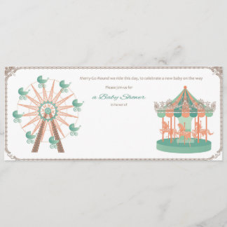 Invitation du Baby shower Carousel
