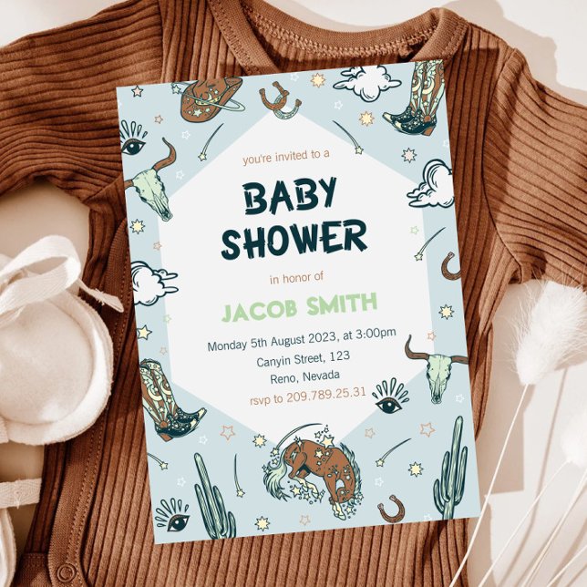 Invitation du Baby shower Cowboy Sud-Ouest (Créateur téléchargé)