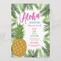 Invitation du Baby shower d'ananas tropical