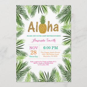 Invitation du Baby shower d'ananas tropical