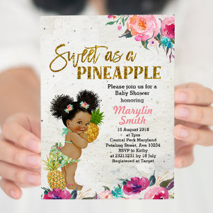 Invitation du Baby shower d'ananas tropical