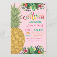 Invitation du Baby shower d'ananas tropical
