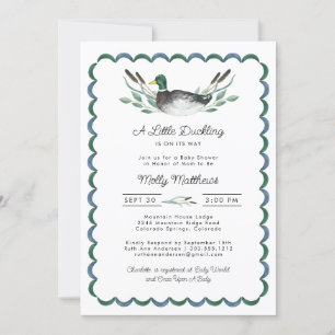 Invitation du Baby shower d'aquarelle Mallard Duck