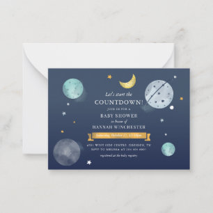 Invitation du Baby shower d'aquarelle spatiale
