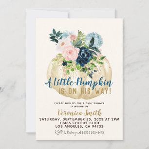 Invitation du Baby shower d'automne citrouille