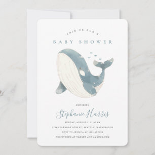 Invitation du Baby shower de baleine mignonne