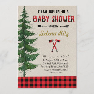 Invitation du Baby shower de bûcheron