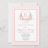 Invitation du Baby shower de crête de Monogram Pre