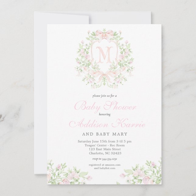 Invitation du Baby shower de crête de Preppy (Devant)