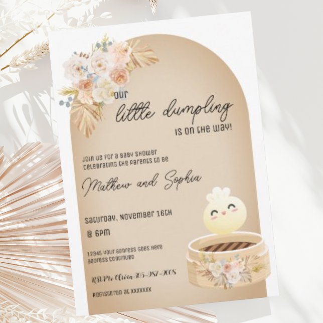 Invitation du Baby shower de dumping Boho Little (Créateur téléchargé)