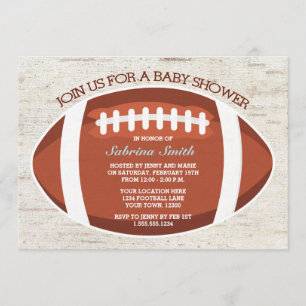 Invitation du Baby shower de football à look vinta
