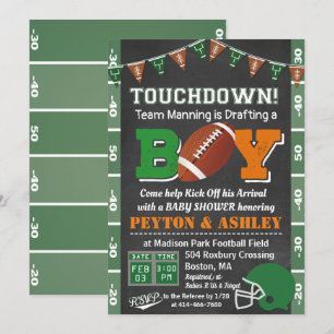 Invitation du Baby shower de football Chalkboard