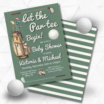 Invitation du Baby shower de golf par-tee