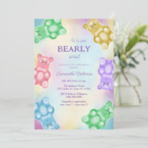 Invitation du Baby shower de la fête de l'ours de 