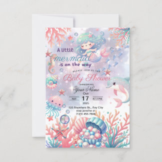 Invitation du baby shower de la Sirène