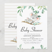 Invitation Du Baby shower De L'Ours Et Du Foliage