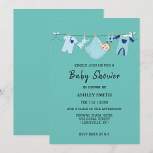 Invitation du Baby shower de marée tropicale