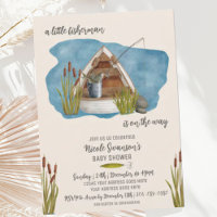Invitation du Baby shower de pêche de Little Fishe