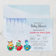 Invitation du Baby shower de thé de dinosaure de N