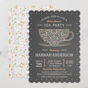 Invitation du Baby shower d'enseignement en dentel
