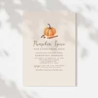 Invitation du Baby shower d'épices Citrouille d'au