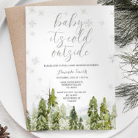 Invitation du Baby shower des arbres forestiers à