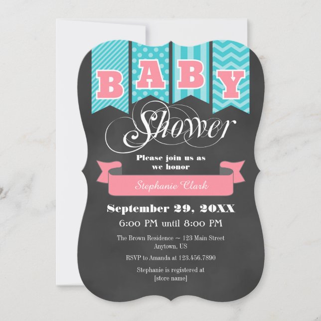 Invitation du Baby shower d'indicateur de tableau  (Devant)