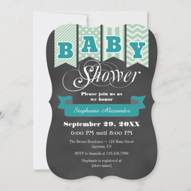 Invitation du Baby shower d'indicateur de tableau  (Devant)