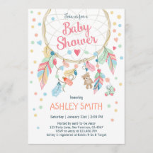 Invitation du Baby shower Dreamcatcher Tribal Boho