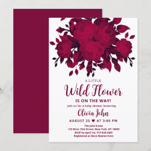 Invitation du Baby shower Fleur sauvage de Bourgog