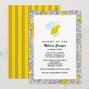 Invitation du Baby shower Floral Bumblebee