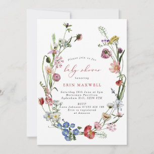Invitation du Baby shower Floral néerlandais