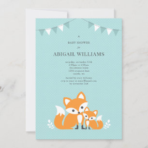 Invitation du Baby shower Fox