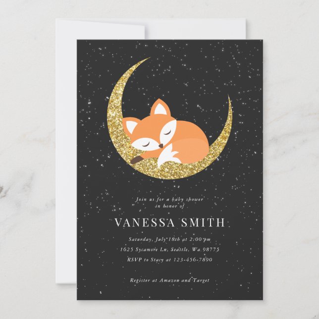 Invitation du Baby shower Fox (Devant)