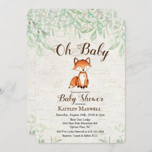 Invitation du Baby shower Fox