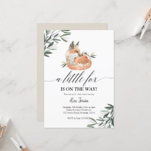 Invitation du Baby shower Green Fox