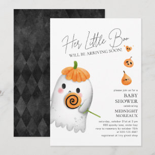 Invitation du Baby shower Little Boo Halloween